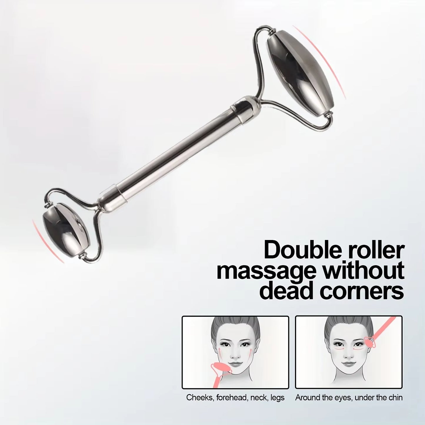 3In1 Stainless Steel Ice Face Roller & Gua Sha Facial Skincare Tool Kit Face Lifting Facial Treatment Reduce Acne Skin Care Tool