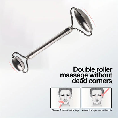 3In1 Stainless Steel Ice Face Roller & Gua Sha Facial Skincare Tool Kit Face Lifting Facial Treatment Reduce Acne Skin Care Tool
